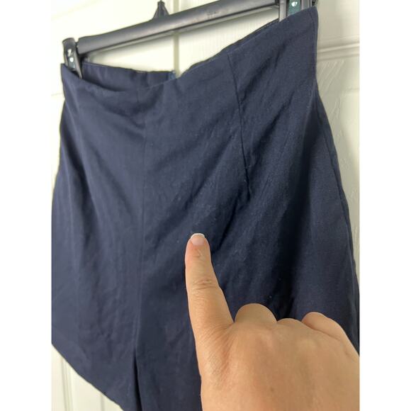 Vintage Moschery Womens Pure Wool Navy Shorts High Waist Size 4 Preppy - Picture 3 of 7